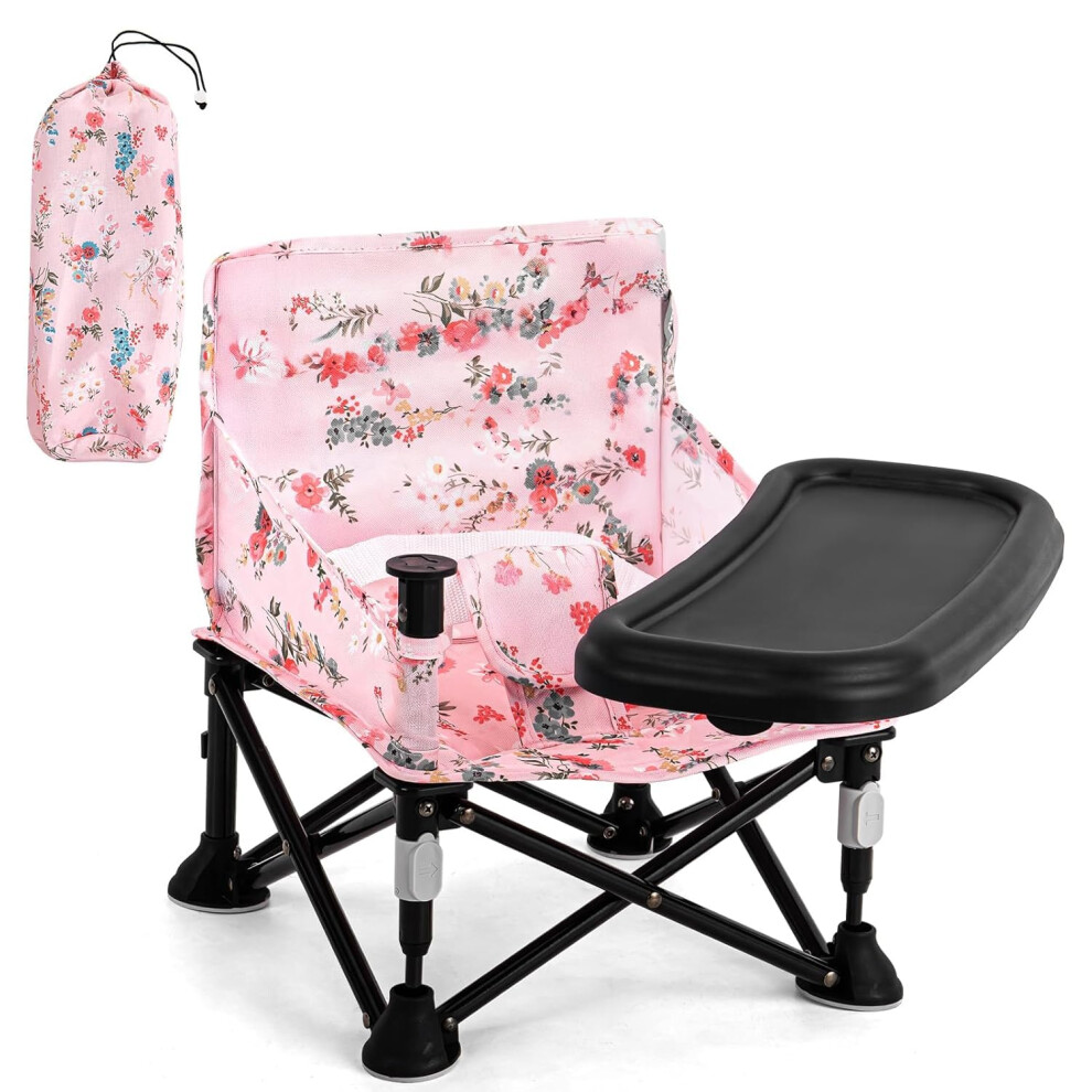 Ladida Booster Seat For Toddlers With Removable Tray, Portable Foldable Baby Hig