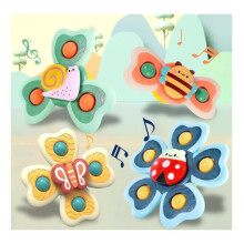 Spielzeug mit Saugnapf – Unbekannt – Baby-Spinner – 4-teilig – Mehrfarbig – Kunststoff