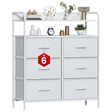 GoaHi Chest of Drawers, Dresser for Bedroom with 6 Fabric Drawers, Tall Storage