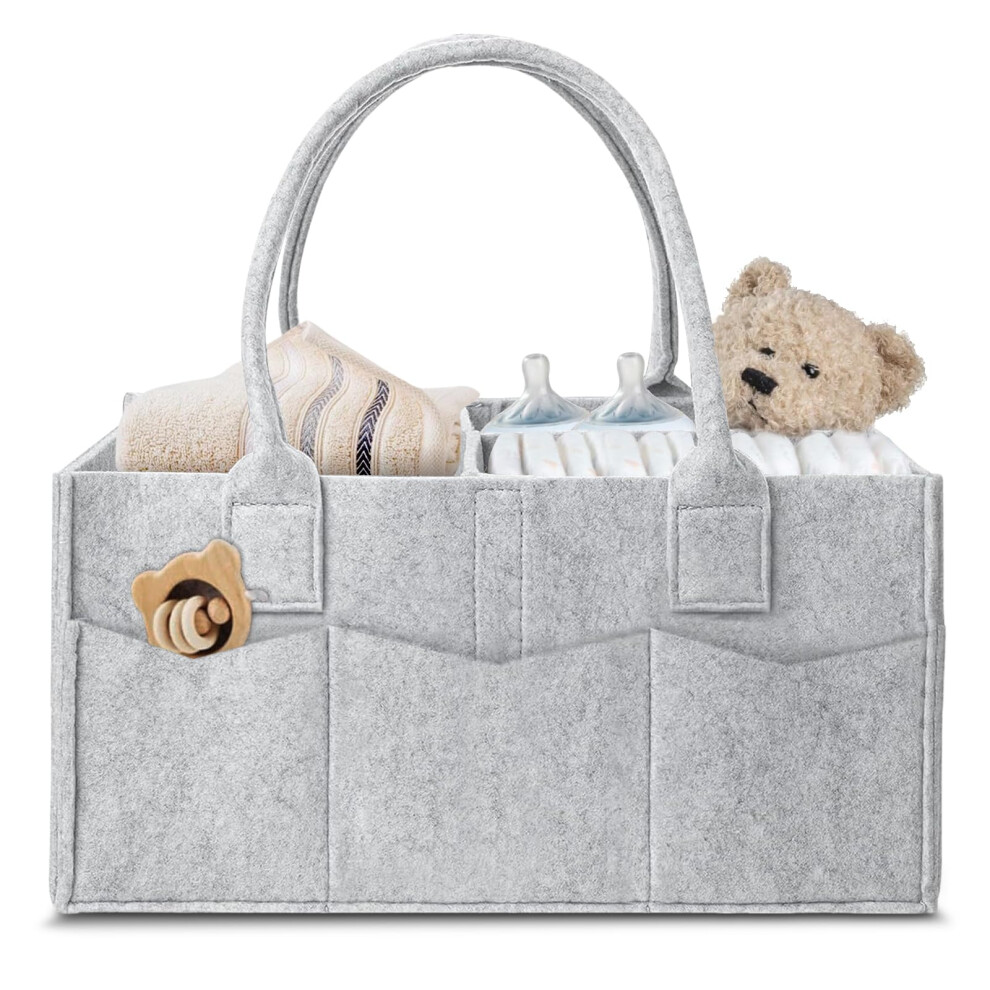 Virahyem Nappy Caddy Organiser, Newborn Essentials Diaper Caddy, Portable Washab