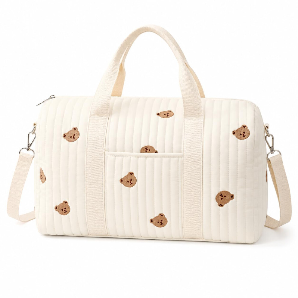 Xygobla Embroidery Changing Bag Tote, Large Capacity Stylish Cotton Mommy Bags H