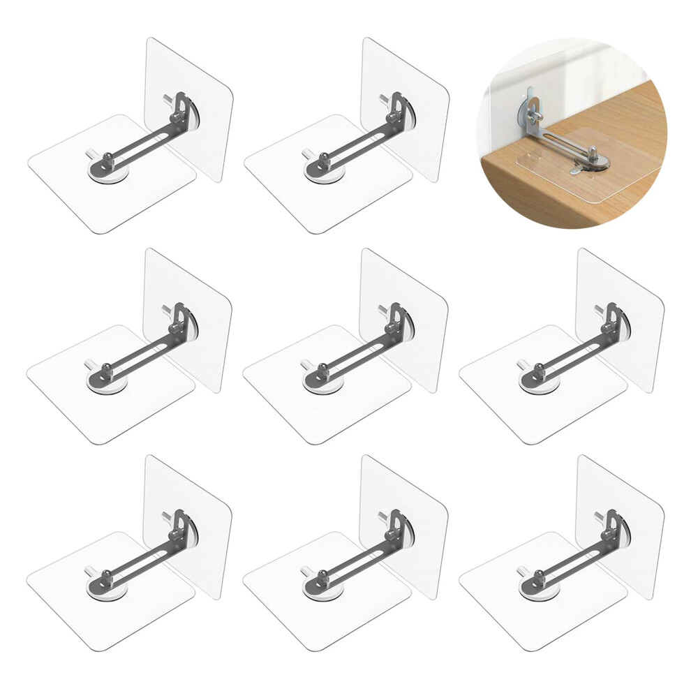 Libenxue 8Pcs Furniture Wall Anchor For Baby Proofing, Adhesive Anti-Tip Safety Metal Bra