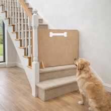 WOODICA Portable Wooden Dog Gate – Freestanding No-Drill Pet Barrier for Stairs & Doorways, Indoor Safety Gate for Puppies & All Breeds, Foldable &