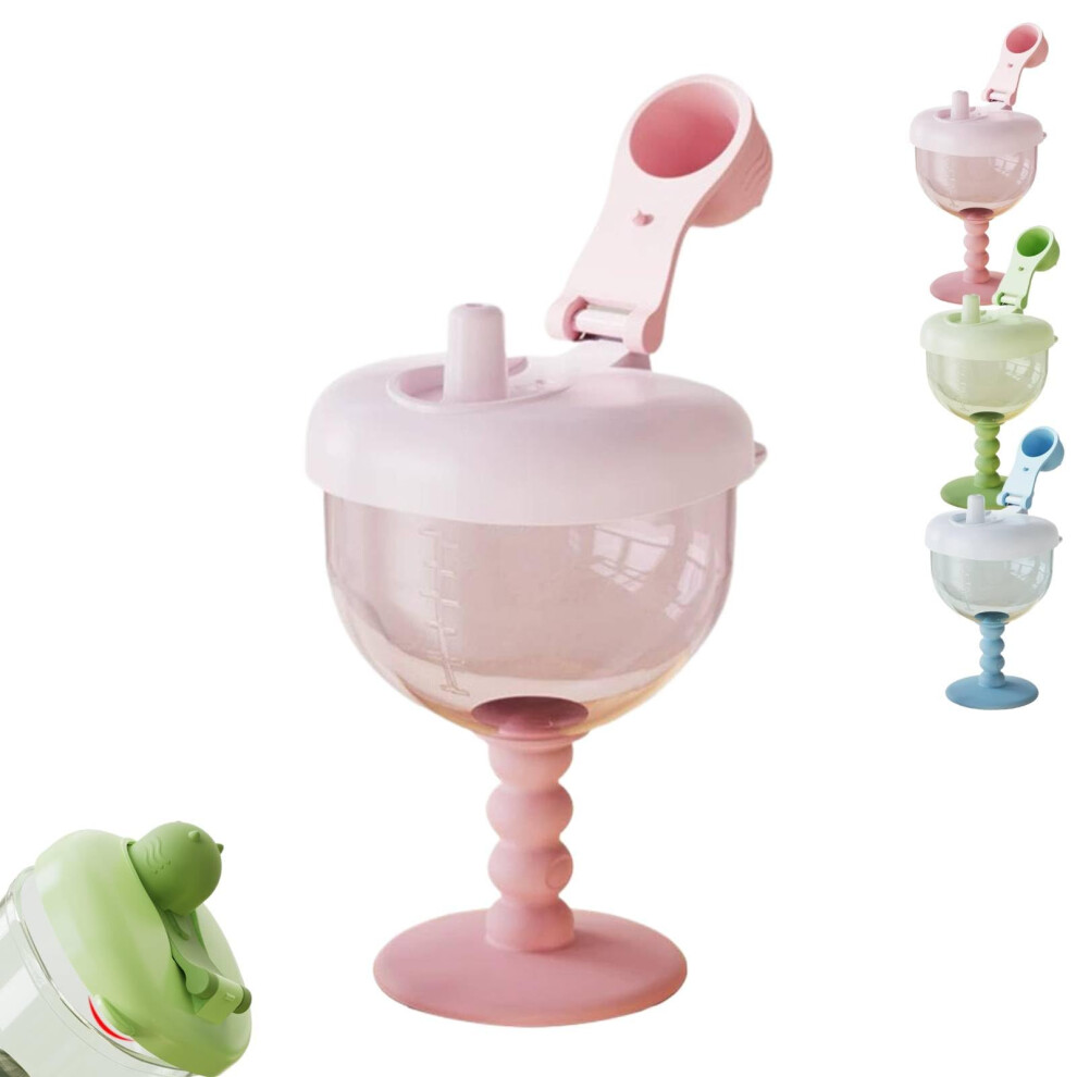 2026Cute No-Spill Goblet Cup with Lid,Plastic Wine Sippy Cup,Cute Goblet Cups,Le