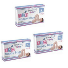 450 Fragranced Nappy Bags – Strong Disposable Nappy Sacks with Tie Handles, Leak