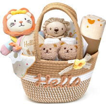 Vamei Newborn Baby Gifts Baby Hamper Set with Security Blanket Handbag