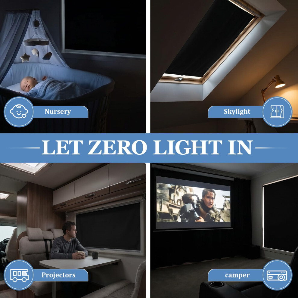 Zxevg Temporary Blackout Blinds Stick On, Window Blinds No Drilling Cut To Any Size, B