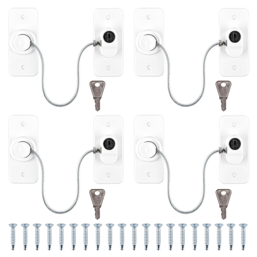 Batino 4Pack Window Locks For Upvc Windows, Window Restrictors For Upvc Window L