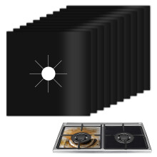 Lanjue 10 Pieces Gas Hob Protectors, Non-Stick Stove Cover Reusable Burner Prote