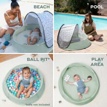Babymoov Aquani Pop Up Baby Beach Tent & Paddling Pool - Anti-UV Sun Protection