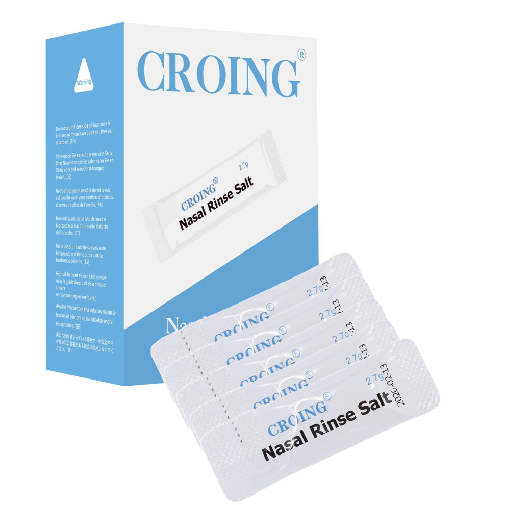 Croing Croing160 Packets Neti Pot Salt, Nasal Rinse Salt, Sinus Rinse Salt, Nose Wash S