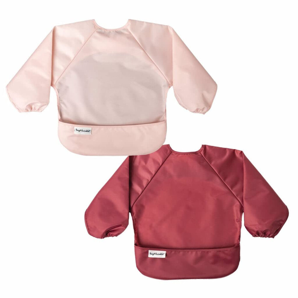 Tiny Twinkle Mess Proof Baby Bibs, 2-Pack – Waterproof Baby-Led Weaning Apron |