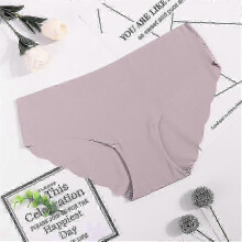 (2xl, Grey) Seamless Panty Set Underwear Female Comfort Intimates Solid Mid-waist Pantypanties