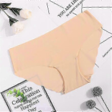 (M, Beige) Seamless Panty Set Underwear Female Comfort Intimates Solid Mid-waist Pantypanties