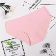 (M, Pink) Seamless Panty Set Underwear Female Comfort Intimates Solid Mid-waist Pantypanties