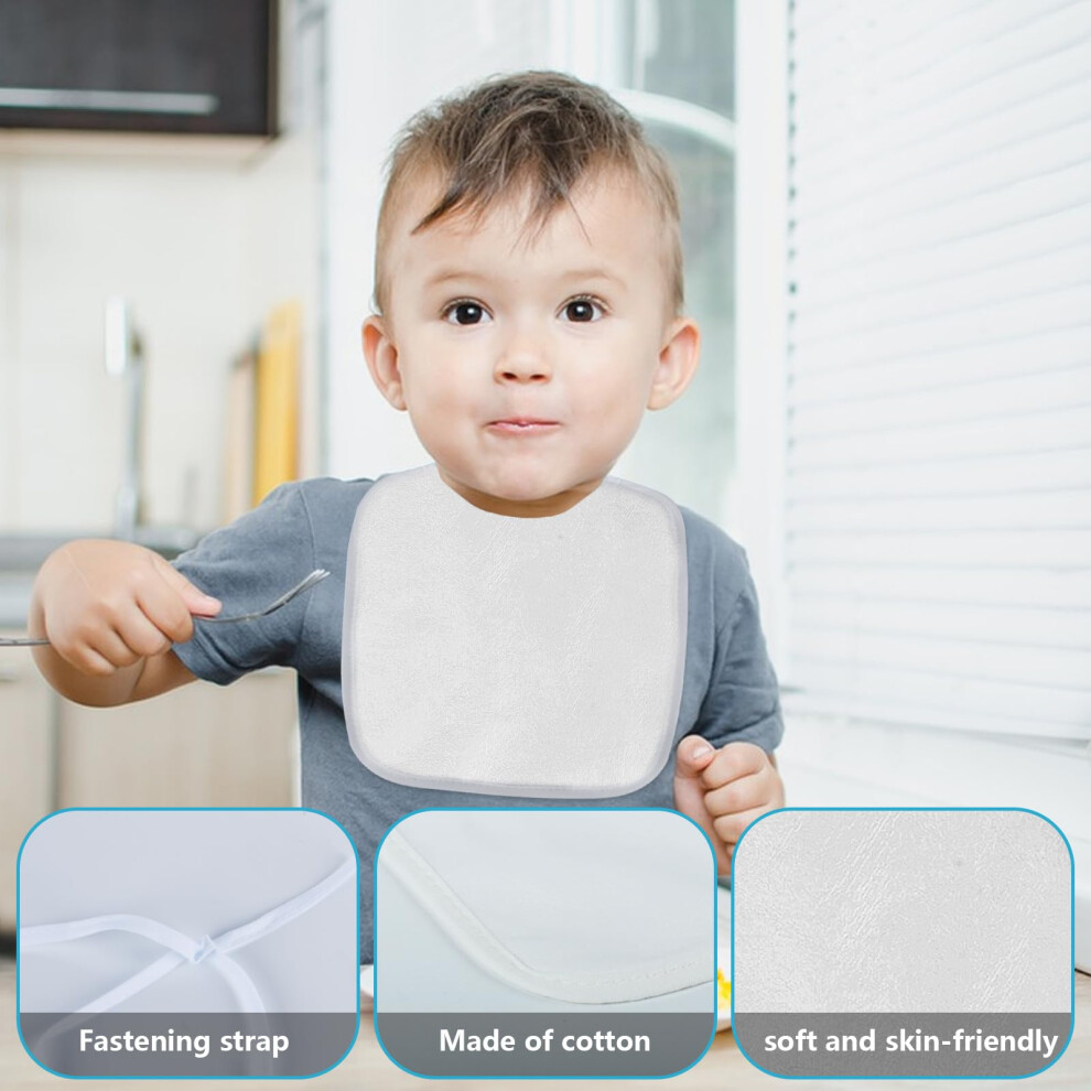 Leliangliang Baby White Bibs For Painting Bibs, 24 Pcs Waterproof Cotton Baby Bi