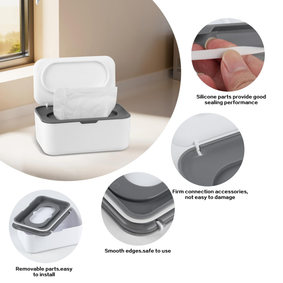 Xiangjunly Pack Of 2 Wet Wipes Dispenser Box, Plastic Wet Wipes Dispenser For Baby & Toilet