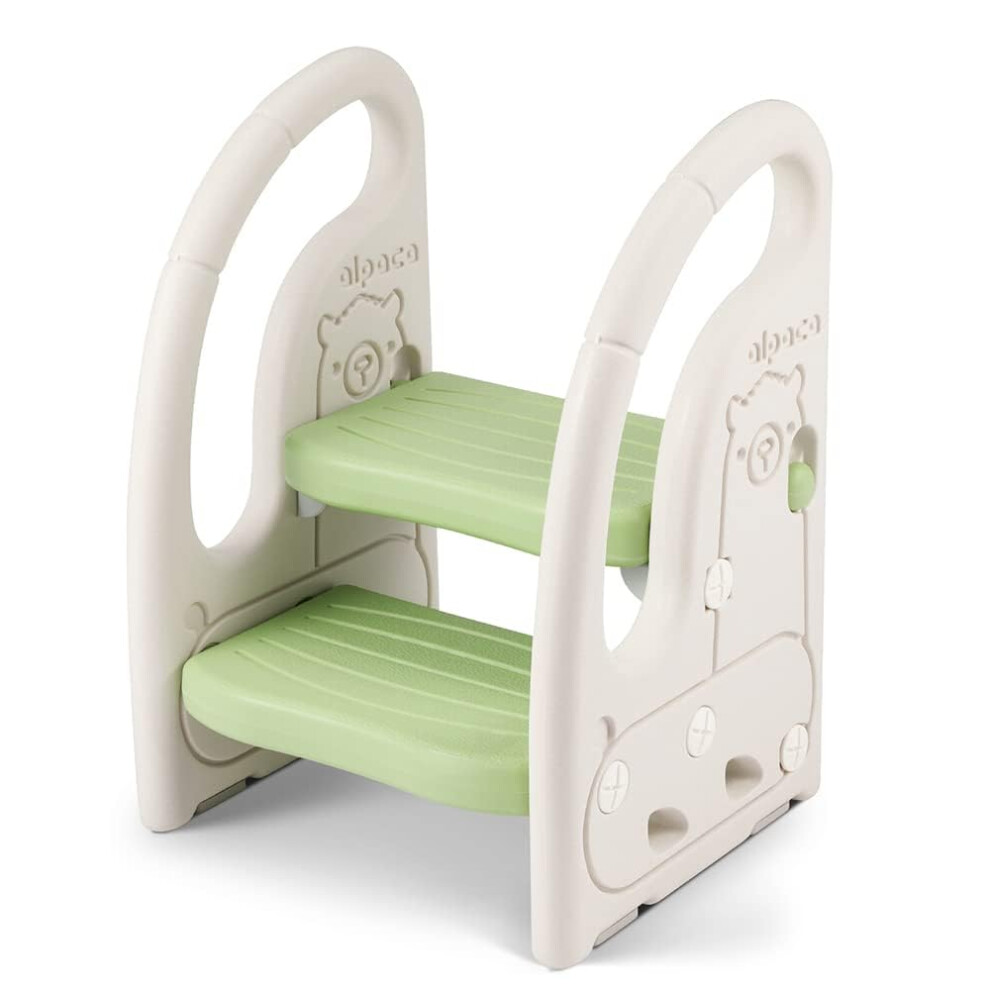 Onasti Step Stool For Kids, Toddler Step Ladder With Handles, Height Adjustable