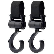 2 Pack Buggy Clips, Stroller Pram Hooks, Baby Bag Clips, 360 Degree Swivel Baby