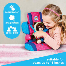 Casdon Build-A-Bear Workshop Furry Friend Toy Car Booster Seat | For Kids Aged 3