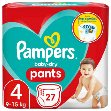 Pampers Baby-Dry Pants Size 4 (9-15kg) Pack of 27