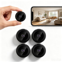 FORTMATE 4 Pack Indoor Camera Wireless for Home Security with Phone App, 1080P Small WiFi Mini Camera for Multi-Room Monitoring, Renter-Friendly No-D