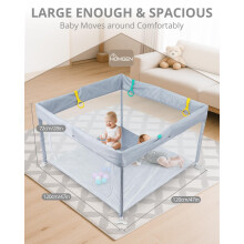 HOMGEN Foldable Playpen for Babies and Toddlers Large 120x120cm Portab