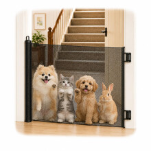GrabCartify Retractable Stair Gate, Foldable Pet Gate for Doorways/Hallways