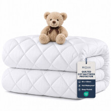 Rohi Microfibre 15cm Deep Quilted Cot Bed Mattress Protector 2 Pack 60 x 120cm –