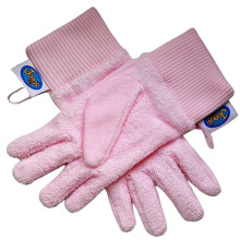 Flannel Fingers Bath Gloves (Large, Pink) Award Winning