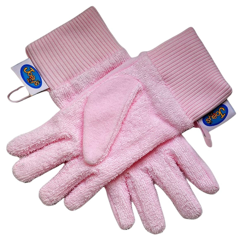 Joey's Flannel Fingers Bath Gloves (Large, Pink) Award Winning
