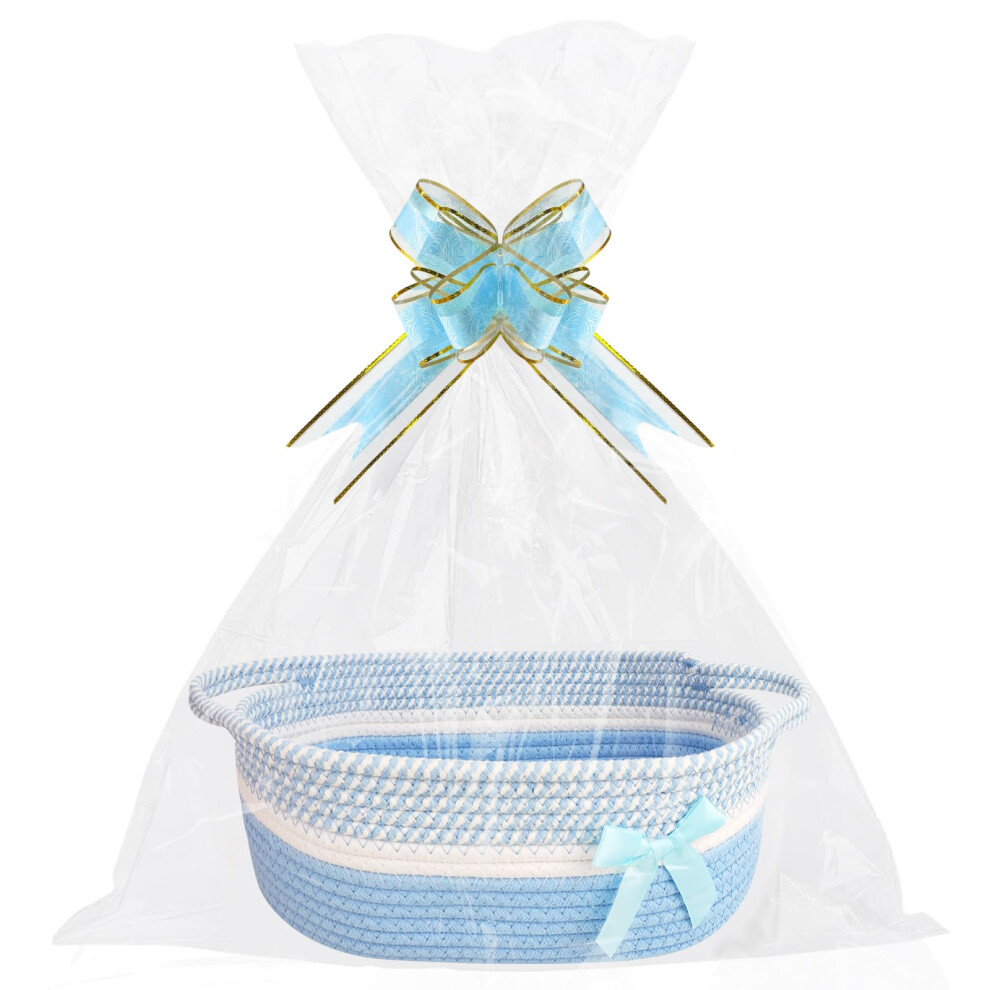 Lotvic Gift Basket, Hamper Kit, Empty Hamper Basket With Cellophane Bags And Pul
