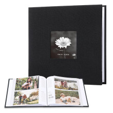 Photo Album with Writing Space, 64inch Linen Slip-in Photo Album, 200 Pockets Capacity Album for Horizontal Pictures, Suitable for Family Wedding An