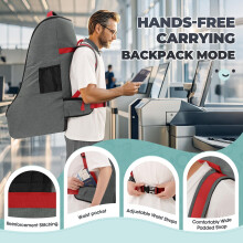 RAINSMORE Car Seat Travel Bag Backpack Padded Car Seat Bag for Airplane Water Re