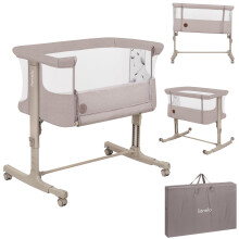 Lionelo Aurora 3in1 Baby Bedside Cot Co-Sleeper for Babies from Birth to 9kg, Ad