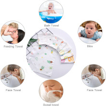 10Pcs Baby Muslin Washcloths Absorbent Breathable Face Cloths Reusabl