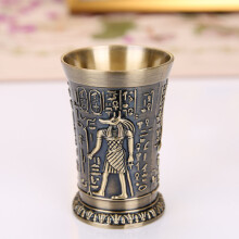 (Style 3)Retro Ägyptische Schnaps Tasse mit Schnitzerei Design für Bar Dekoration Theke