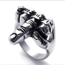 (13, D244-Silver) Rock Style Trendy Vertical Ring for Men's Middle Finger