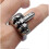 (12, D244-Silver) Rock Style Trendy Vertical Ring for Men's Middle Finger 5