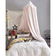 Surwin Bed Canopy for Girls Light Pink Round Dome Children Mosquito Ne