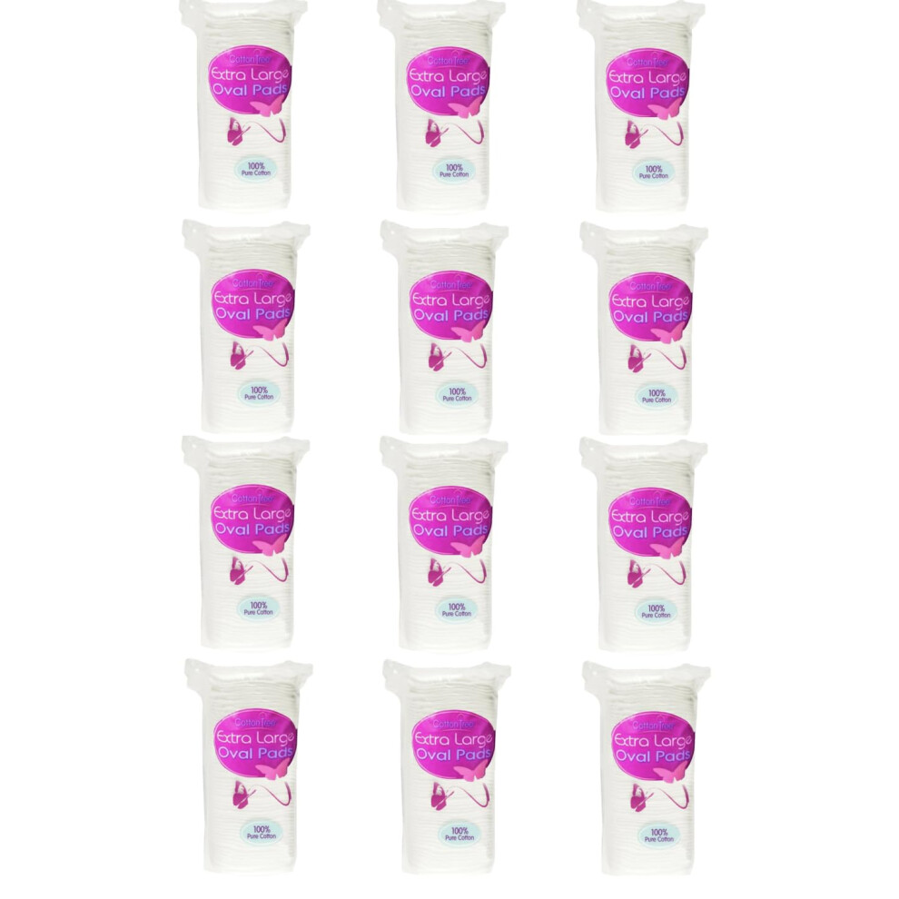 Skyte 60 X 12 Packs Oval Cotton Wool Pads 100% Pure Cotton Applying Creams & Lo