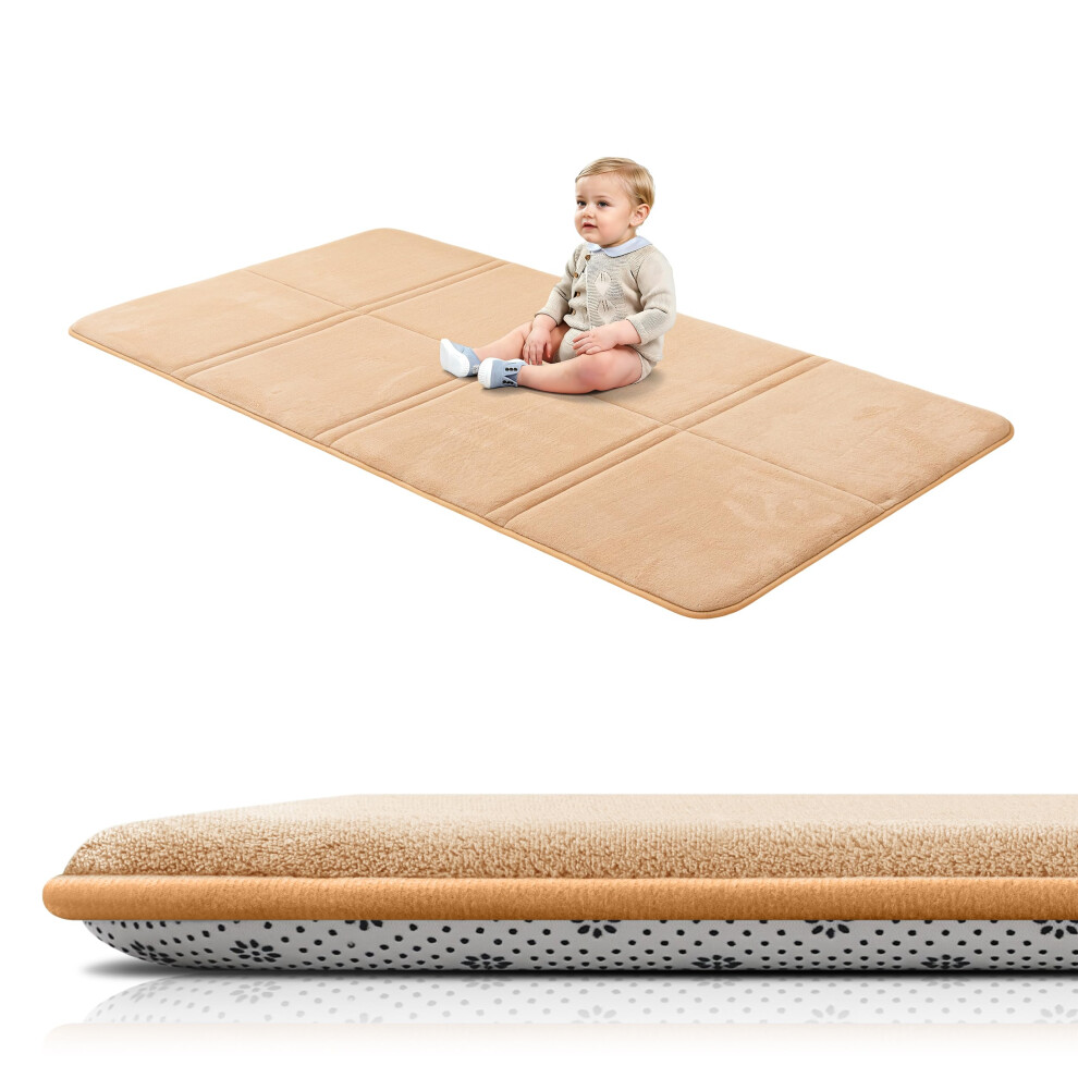 Bybyme 3Cm Thick Baby Play Mat For Floor, 80 * 150Cm Foldable Playpen Mat With N