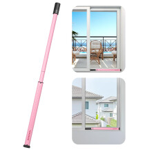 AceMining 1 Pack Sliding Door Security Bar, Patio Door Lock, 20-50 in, Pink