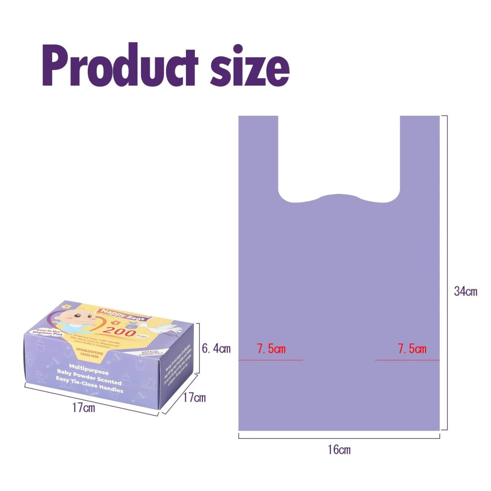 Hometric Disposable Nappy Bags – 100 Biodegradable Fragranced Nappy Sacks Baby