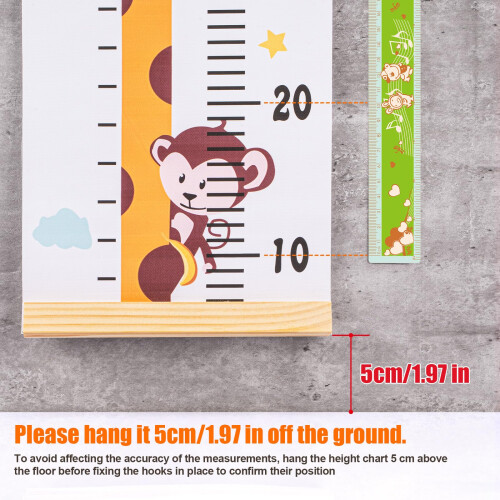 Cretosou Height Growth Chart Giraffe Height Chart with a hook Height R 1