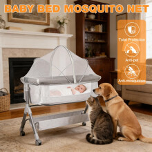 KUWUNG Foldable Baby Mosquito Net with Noiseless Zipper, Safety Net with Breatha