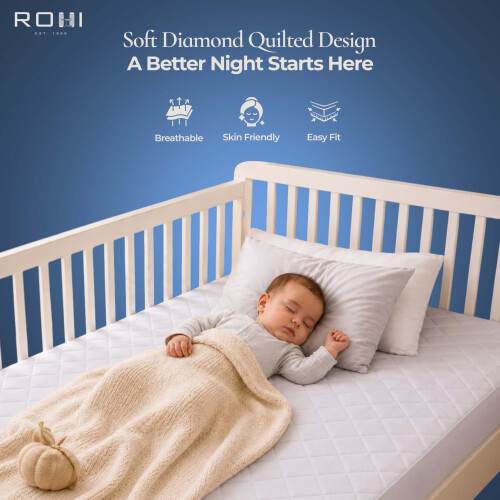 Rohi Microfibre 15cm Deep Quilted Cot Bed Mattress Protector 2 Pack 60 x 120cm – 1