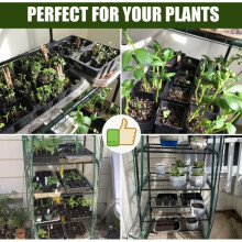 Portable 4-tier garden greenhouse, 63 x 28 x 20 in., with zippered PVC cover