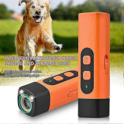 (Orange) Handheld Ultrasonic Dog Training Anti-Bark Device Multifunctional Dog Training Tools for Small Medium Large Dog 2