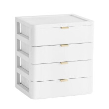 Schreibtischschubladen-Organizer, Nachttisch, Schminktisch, Aufbewahrungsbox aus Kunststoff für Dokumente, 4 Ebenen
